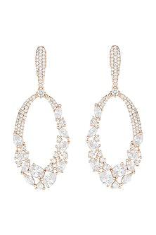 Rose Gold Plated Faux Diamonds Dangler Earrings
