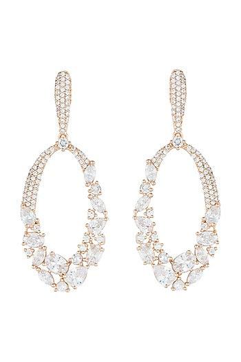 Rose Gold Plated Faux Diamonds Dangler Earrings