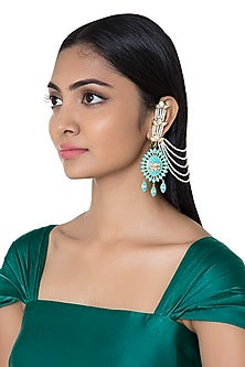 Gold Plated Reversible Faux Pearl Earrings