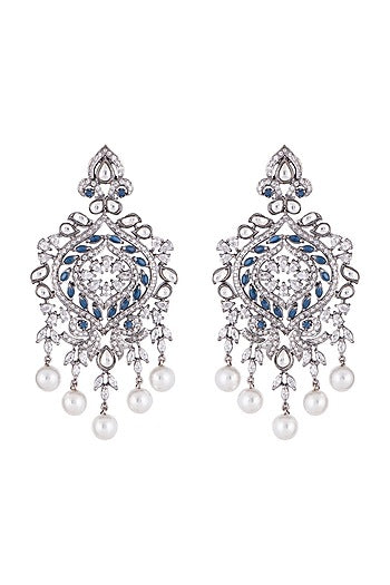 Silver Plated Faux Diamond Earrings