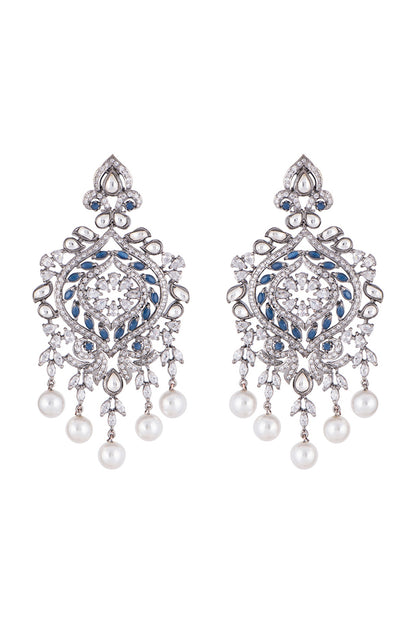 Silver Plated Faux Diamond Earrings