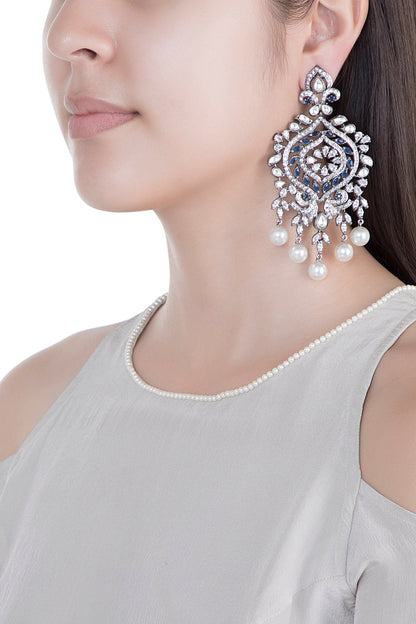 Silver Plated Faux Diamond Earrings