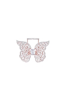 Rose gold plated faux diamond and zircon ring