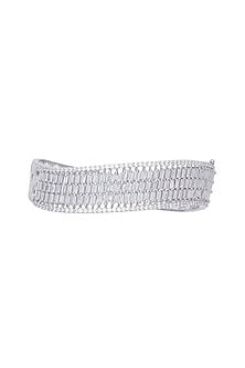 White gold plated baguette bangle