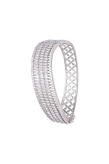 White gold plated baguette bangle