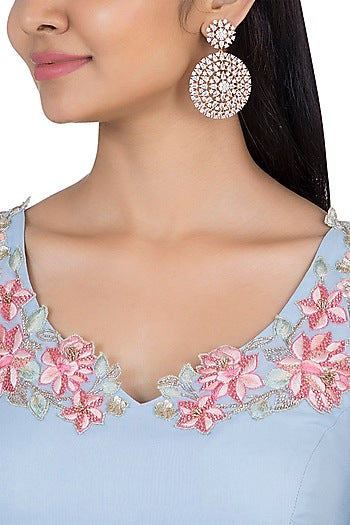 Gold plated faux diamond earrings