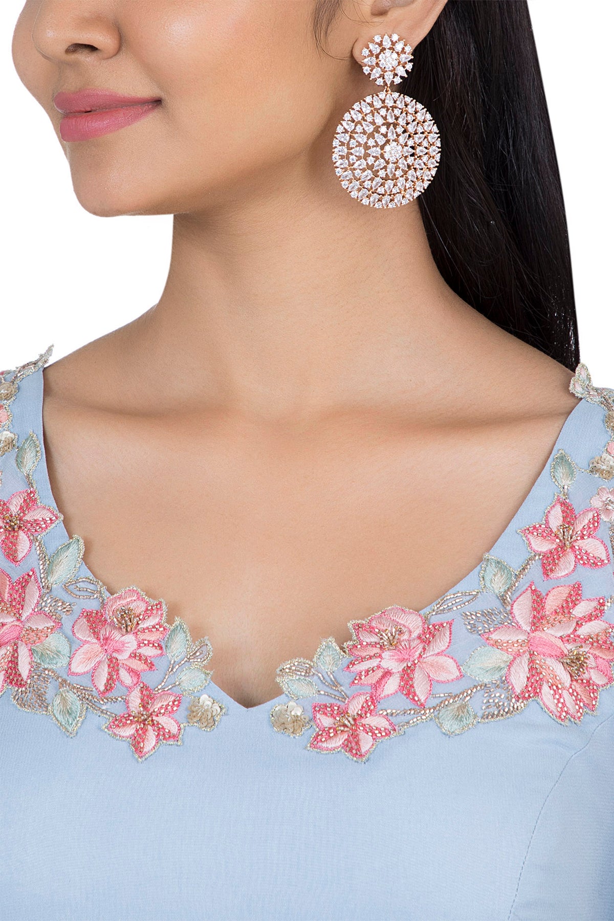 Gold plated faux diamond earrings