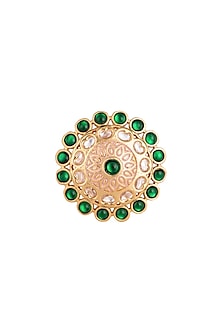 Gold plated faux kundan ring