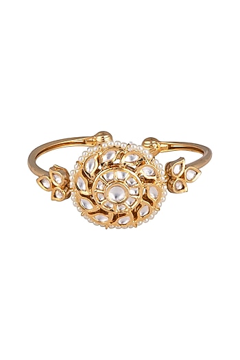 Gold plated faux kundan bracelet