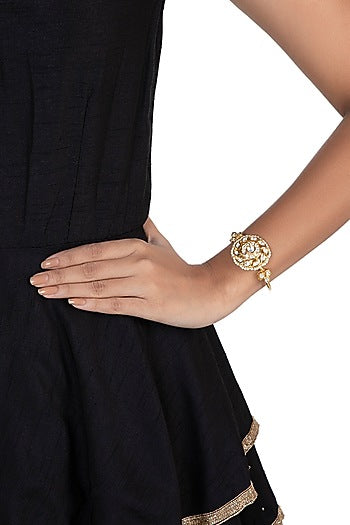 Gold plated faux kundan bracelet