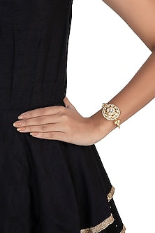 Gold plated faux kundan bracelet