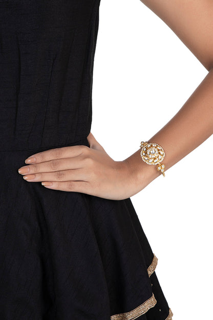 Gold plated faux kundan bracelet