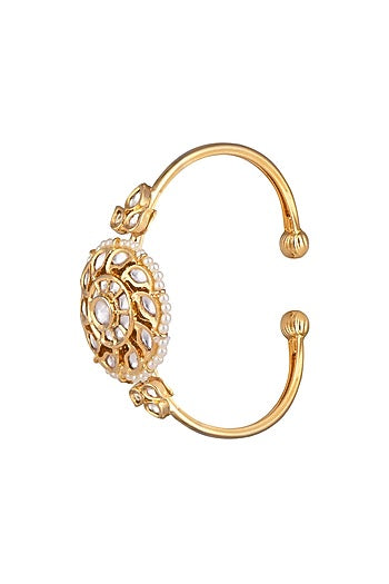 Gold plated faux kundan bracelet