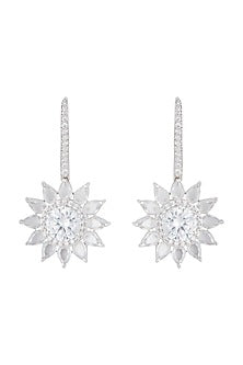Silver plated diamond earrings