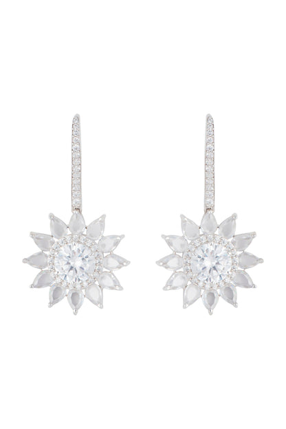 Silver plated diamond earrings
