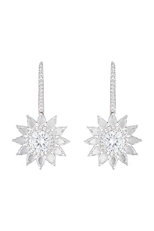 Silver plated diamond earrings