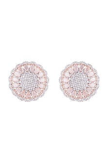 Silver plated faux diamond stud earrings