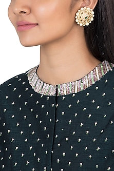 Gold plated faux kundan stud earrings