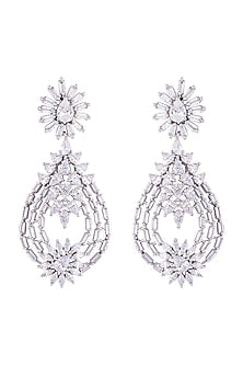Silver plated faux diamond earrings