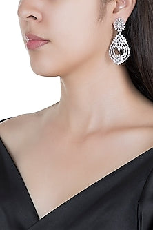 Silver plated faux diamond earrings