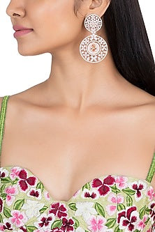 Gold plated faux diamond earrings