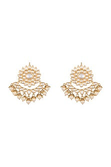 Gold plated faux kundan earrings