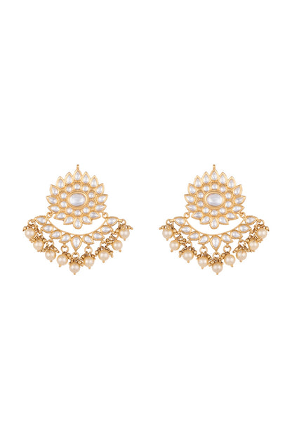 Gold plated faux kundan earrings
