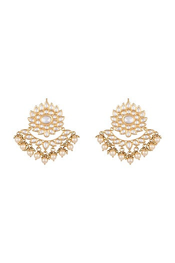 Gold plated faux kundan earrings