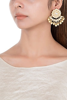 Gold plated faux kundan earrings