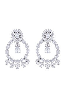 Silver plated faux diamond earrings