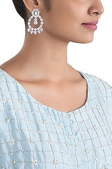 Silver plated faux diamond earrings
