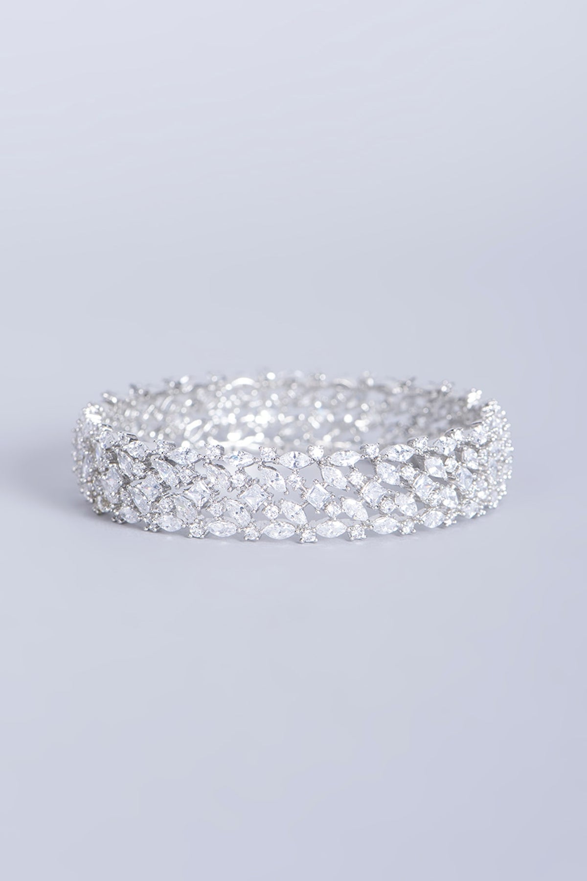 White Finish Zircon Bangle