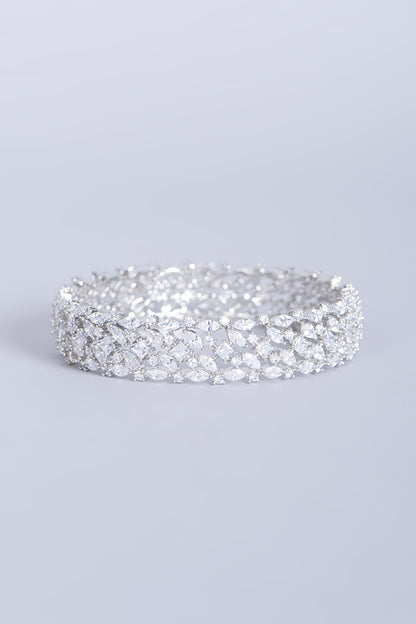 White Finish Zircon Bangle