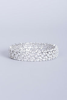 White Finish Zircon Bangle