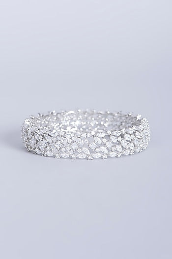 White Finish Zircon Bangle