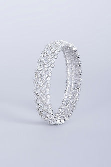 White Finish Zircon Bangle
