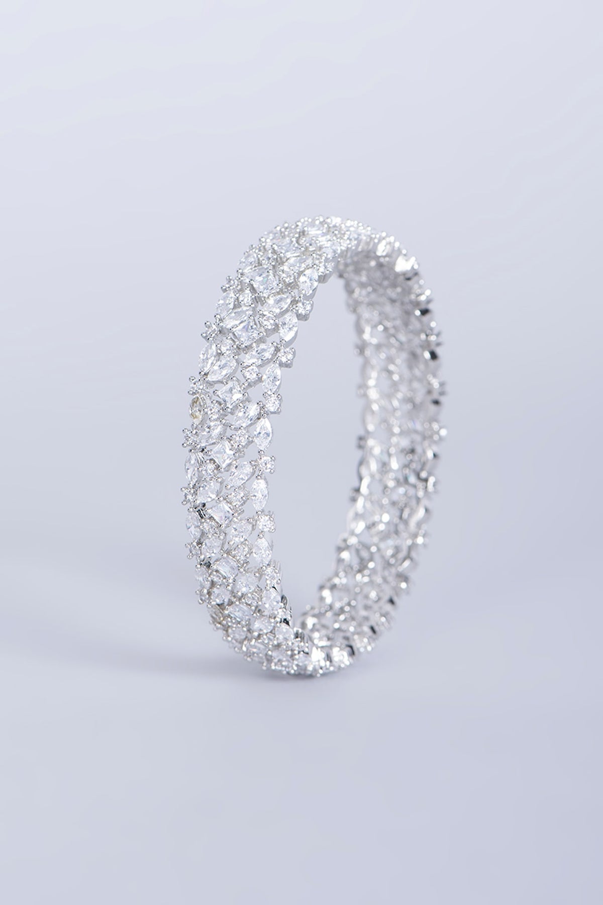 White Finish Zircon Bangle