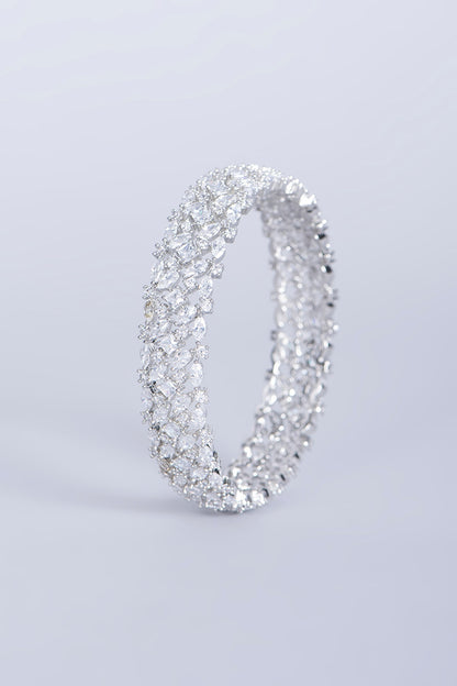 White Finish Zircon Bangle