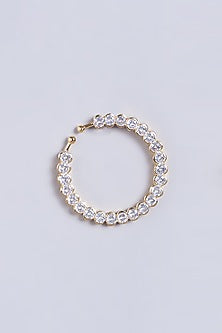 Gold Finish Faux Diamonds Nose Ring