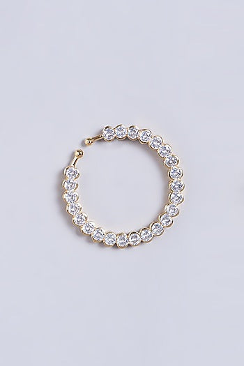 Gold Finish Faux Diamonds Nose Ring