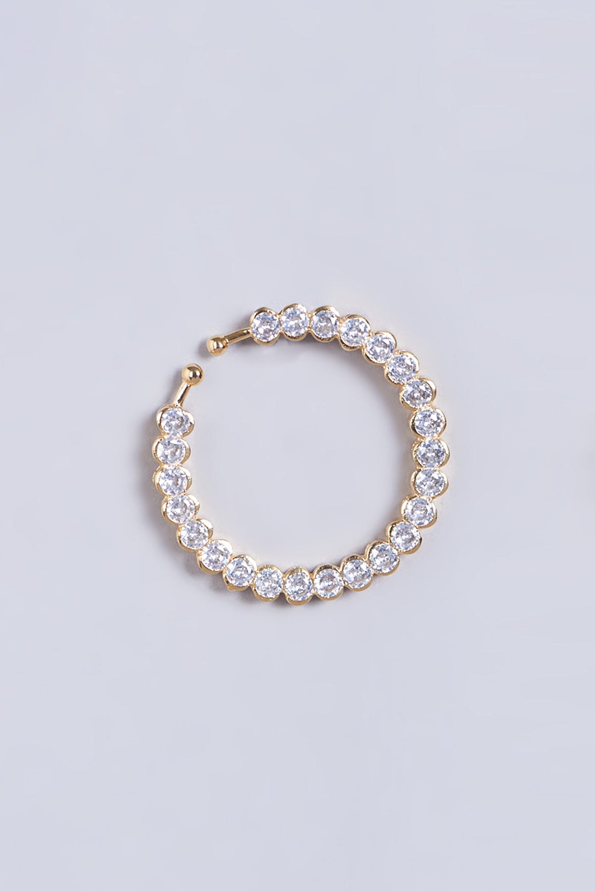 Gold Finish Faux Diamonds Nose Ring