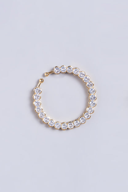 Gold Finish Faux Diamonds Nose Ring