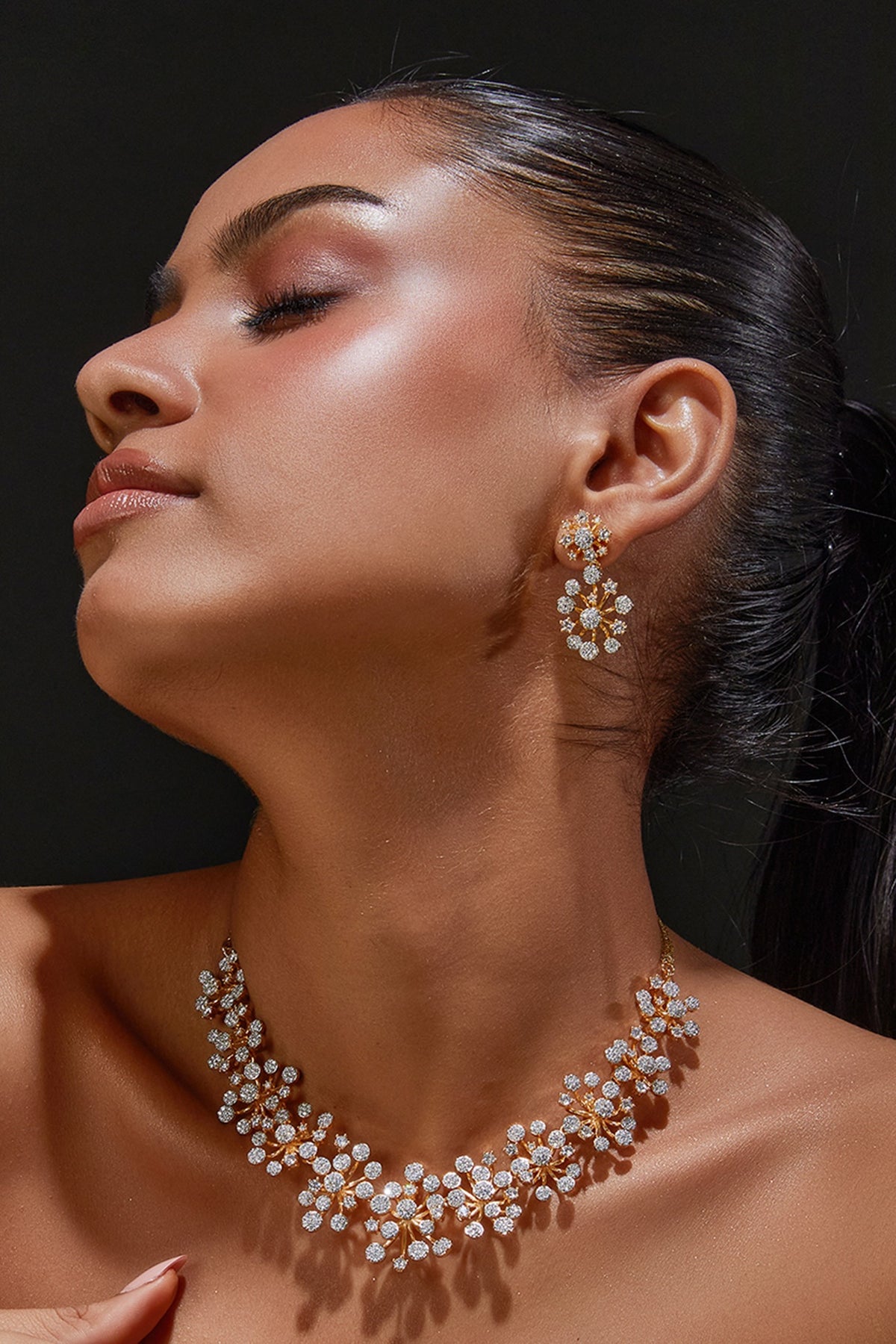 Gold Finish Zircon Necklace Set