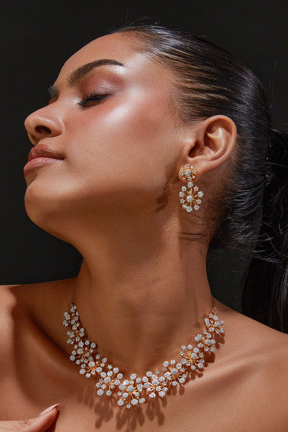 Gold Finish Zircon Necklace Set