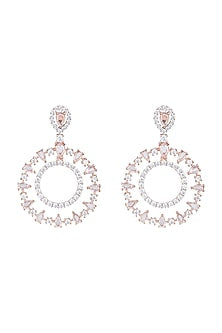 Rose Gold Plated Faux Rose Cut Diamond Earrings