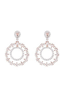 Rose Gold Plated Faux Rose Cut Diamond Earrings