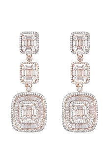 Rose Gold Plated Faux Diamond Flexible Earrings