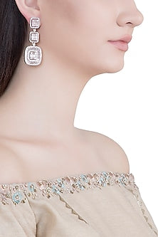 Rose Gold Plated Faux Diamond Flexible Earrings