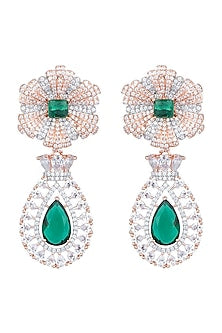 Rose Gold & White Rhodium Plated Diamond Earrings