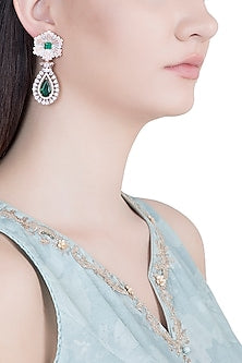 Rose Gold & White Rhodium Plated Diamond Earrings